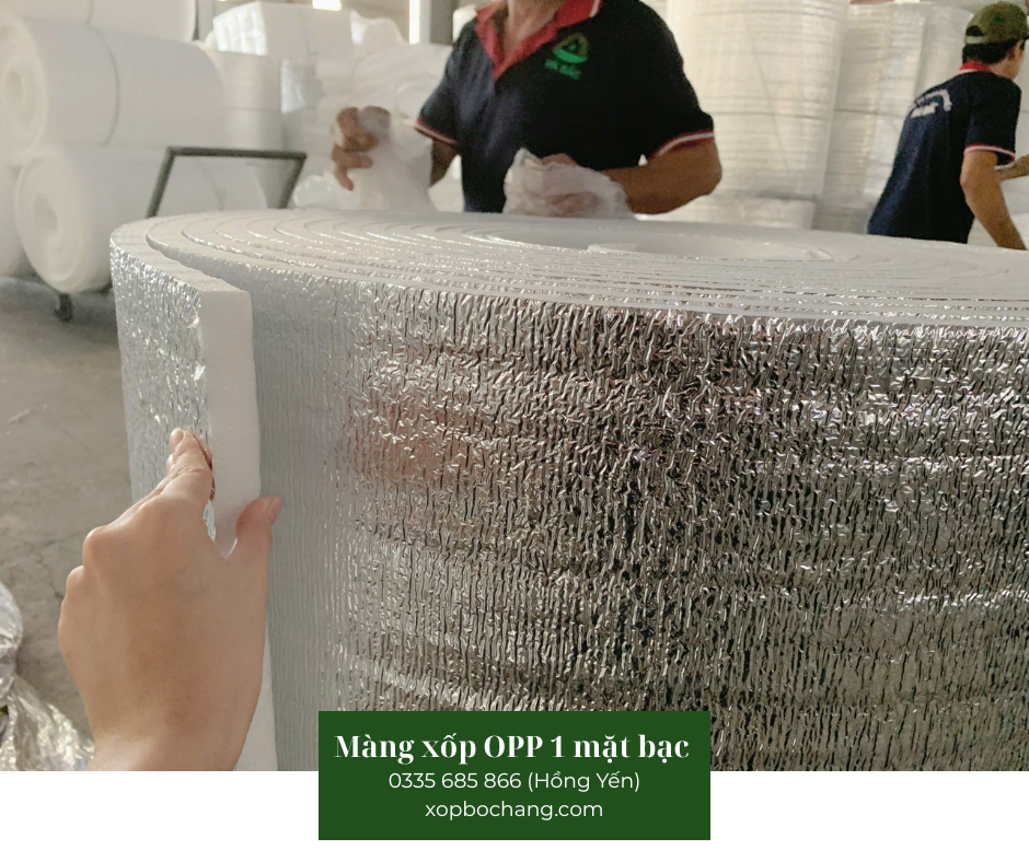 Màng xốp OPP 1 mặt bạc cách nhiệt
