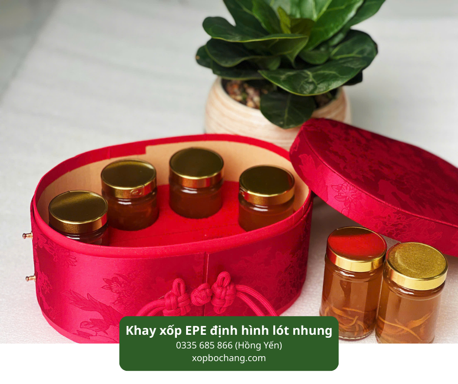 Khay xốp EPE định hình lót nhung Khay xốp EPE định hình lót nhung