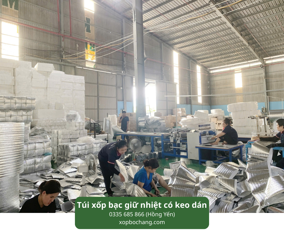 Túi xốp bạc giữ nhiệt có keo dán