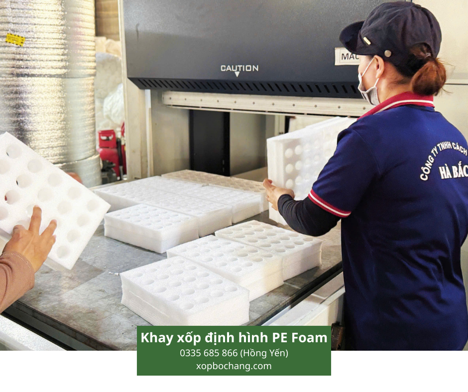 Khay xốp định hình PE Foam Khay xốp định hình PE Foam
