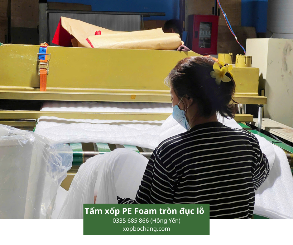 Tấm xốp PE Foam tròn đục lỗ Tấm xốp PE Foam tròn đục lỗ