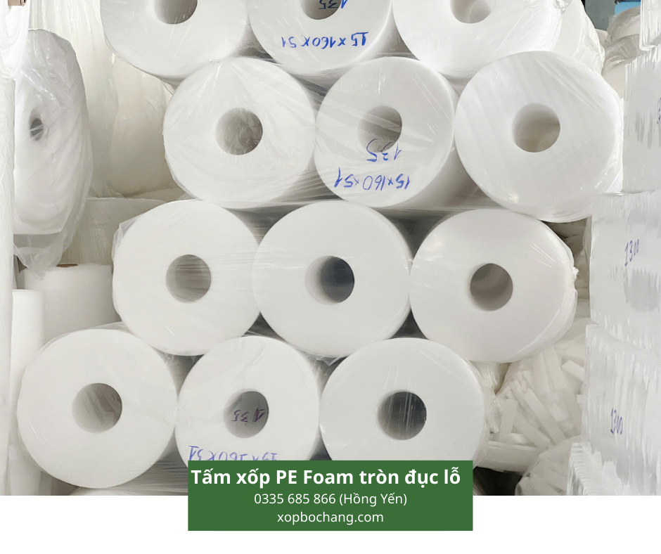 Tấm xốp PE Foam tròn đục lỗ Tấm xốp PE Foam tròn đục lỗ