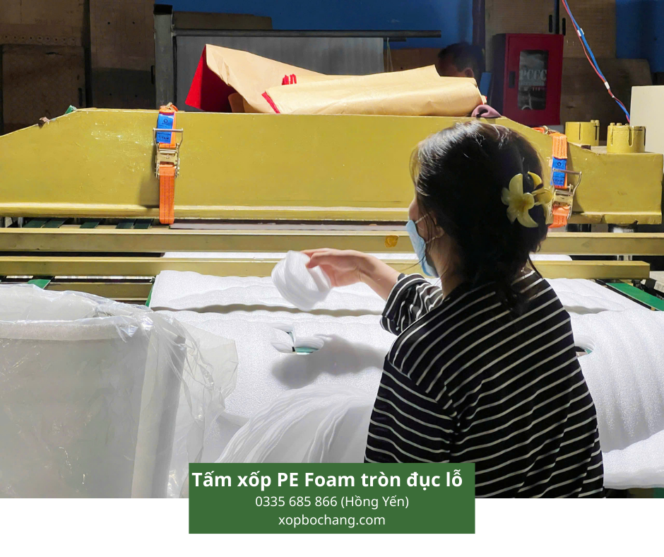 Tấm xốp PE Foam tròn đục lỗ Tấm xốp PE Foam tròn đục lỗ