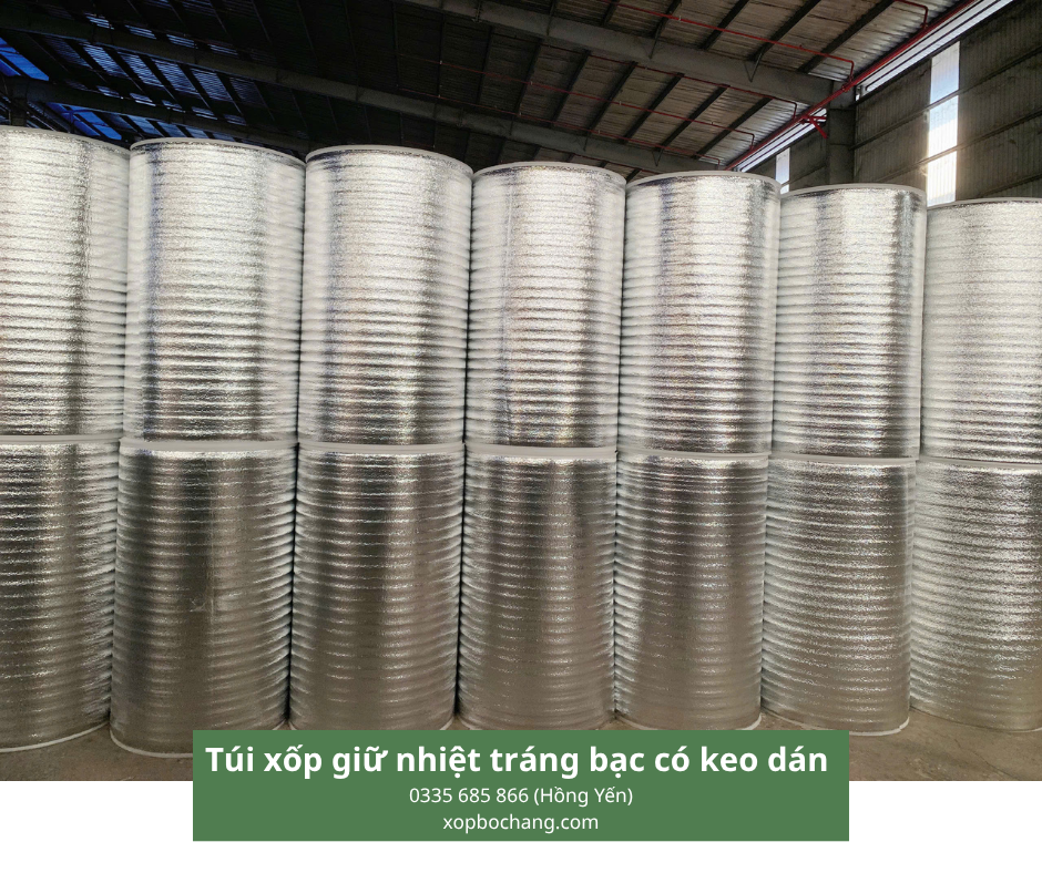 Túi xốp giữ nhiệt tráng bạc có keo dán
