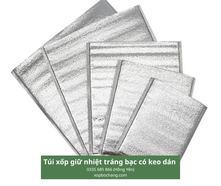 Túi xốp giữ nhiệt tráng bạc có keo dán