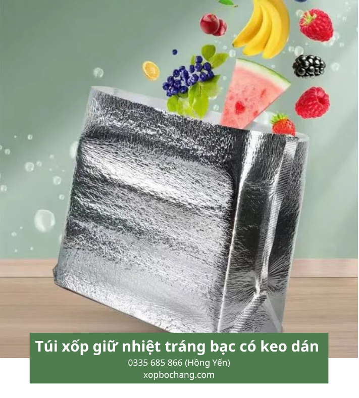 Túi xốp giữ nhiệt tráng bạc có keo dán