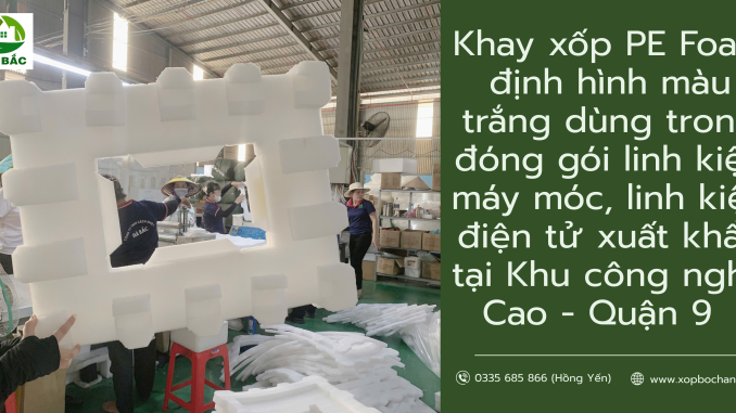 Khay xốp PE Foam định hình màu trắng Khay xốp PE Foam định hình màu trắng