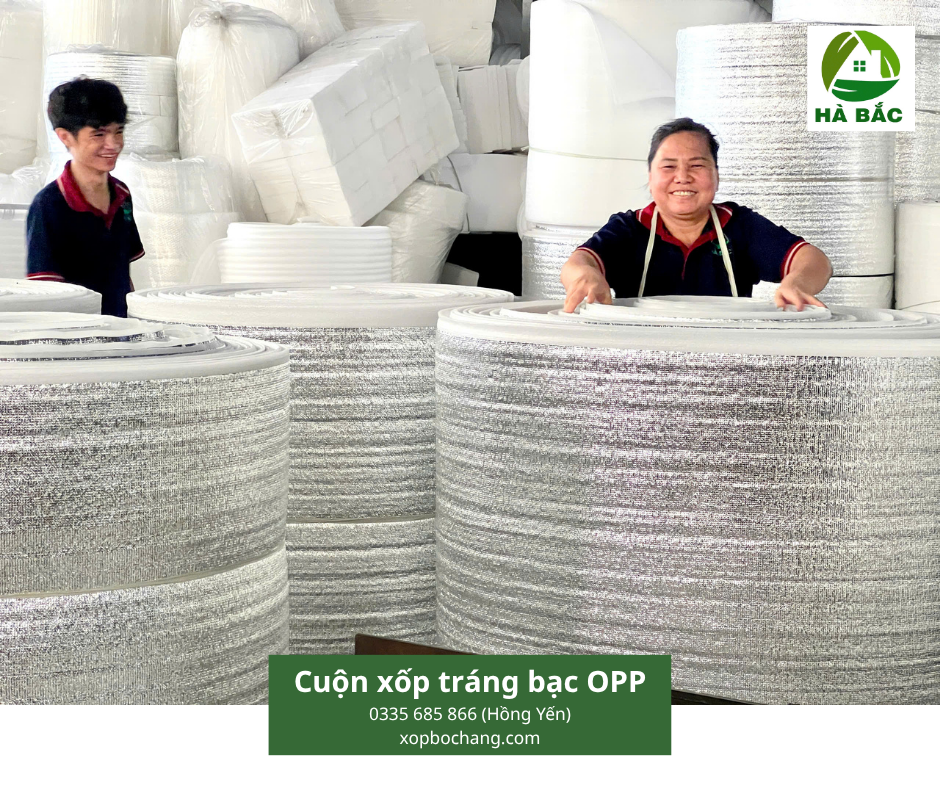 Cuộn xốp tráng bạc OPP cách nhiệt Cuộn xốp tráng bạc OPP cách nhiệt
