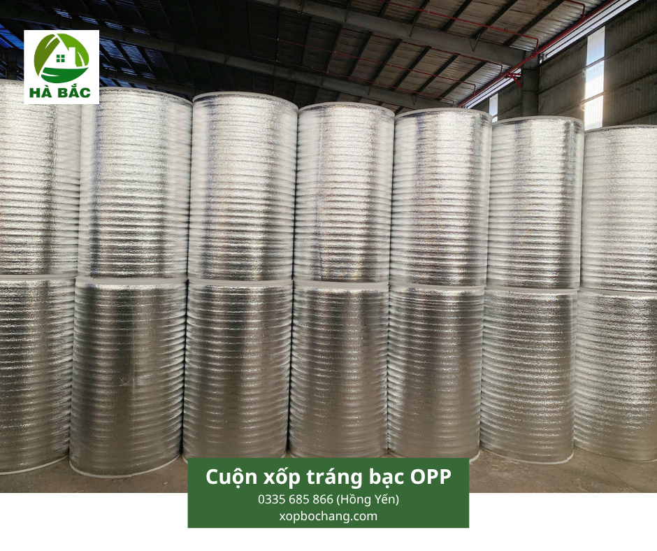 Cuộn xốp tráng bạc OPP cách nhiệt Cuộn xốp tráng bạc OPP cách nhiệt