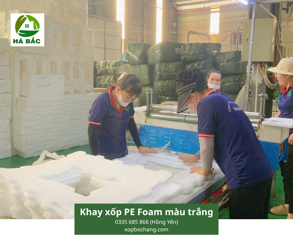 Khay xốp PE Foam định hình màu trắng Khay xốp PE Foam định hình màu trắng