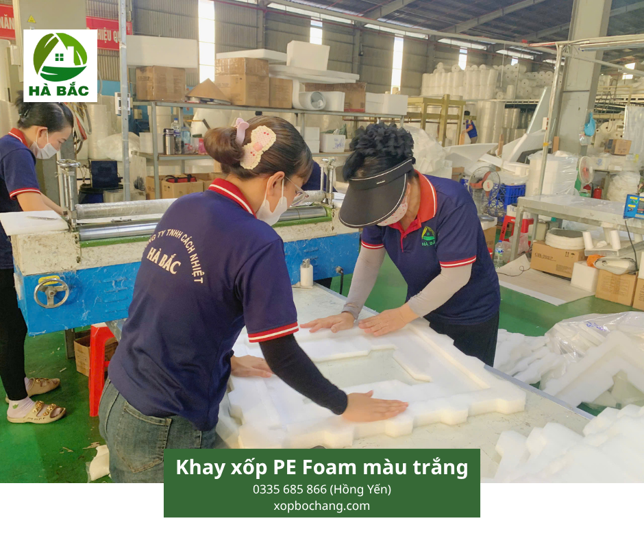 Khay xốp PE Foam định hình màu trắng Khay xốp PE Foam định hình màu trắng