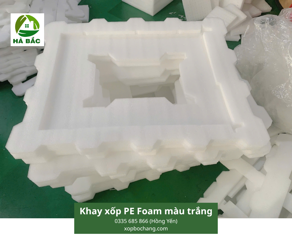 Khay xốp PE Foam định hình màu trắng Khay xốp PE Foam định hình màu trắng