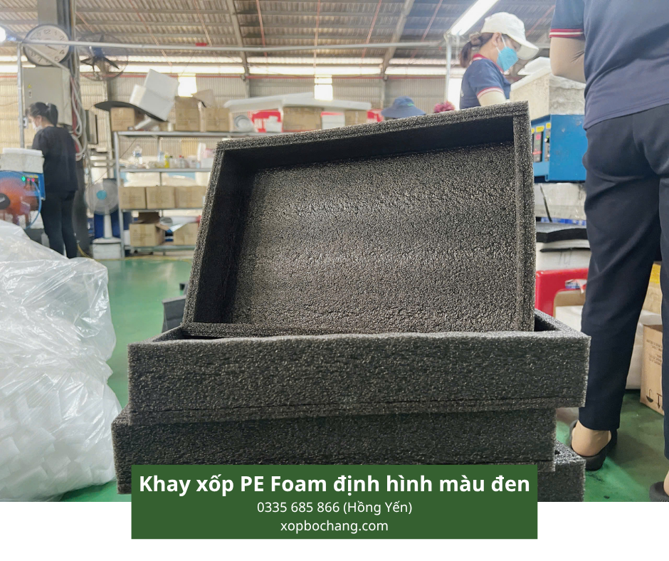 Khay xốp PE Foam định hình màu đen Khay xốp PE Foam định hình màu đen