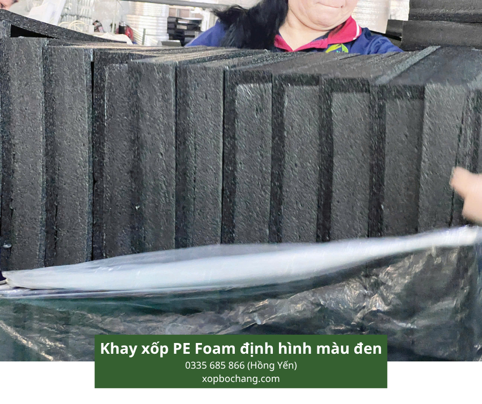Khay xốp PE Foam định hình màu đen Khay xốp PE Foam định hình màu đen