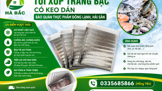 Túi xốp tráng bạc có keo dán Túi xốp tráng bạc có keo dán