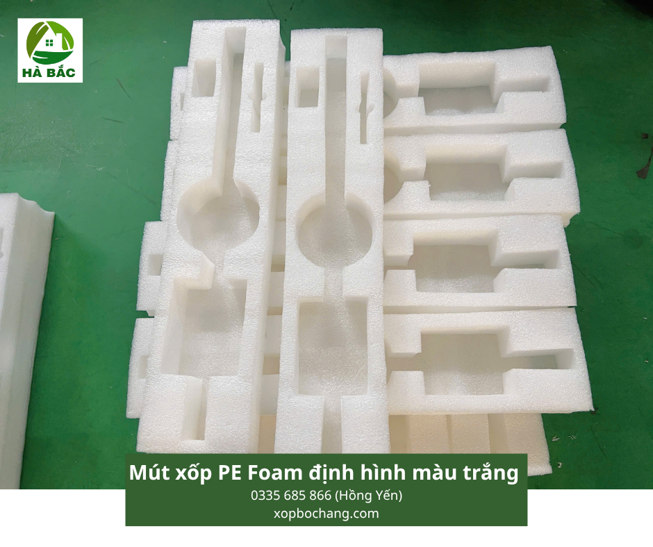 Mút xốp PE Foam định hình màu trắng