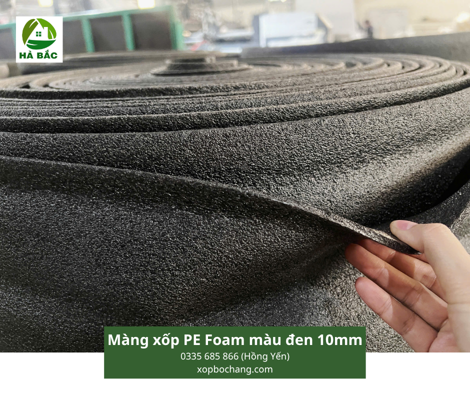Màng xốp PE Foam màu đen 10mm Màng xốp PE Foam màu đen 10mm