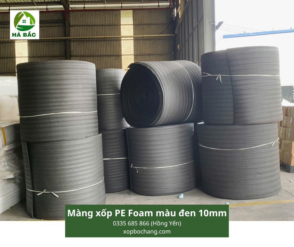 Màng xốp PE Foam màu đen 10mm Màng xốp PE Foam màu đen 10mm